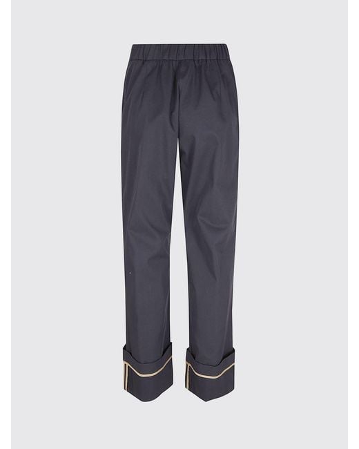 Herno Blue High-Waisted Wide-Leg Trousers