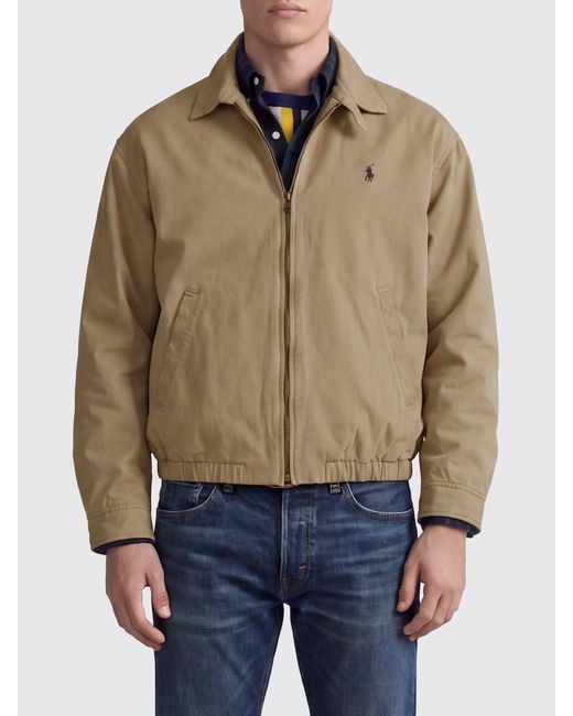 Polo Ralph Lauren Natural Cotton Shirt Jacket With Embroidered Logo for men