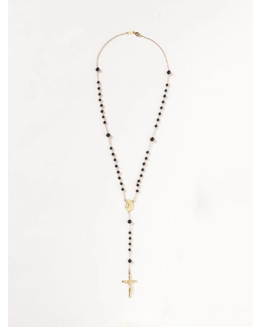Dolce & Gabbana Natural Dolce &Amp Gabbana Rosary Brass Necklace With Stones for men