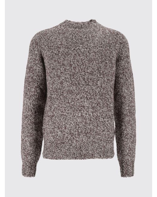 Ballantyne Gray Abstract-Pattern Wool And Alpaca-Blend Crewneck Jumper for men
