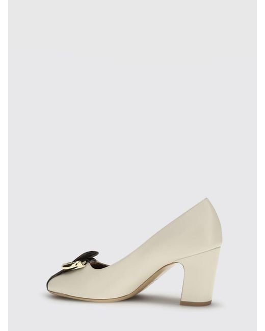 Ferragamo Natural Gancini Leather Pumps
