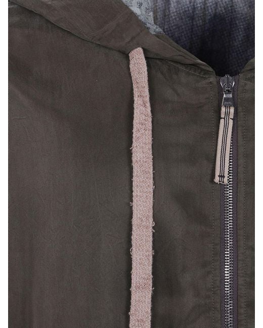 Ziggy Chen Brown Cupro Cotton Hooded Windbreaker Jacket With Pouch Pocket for men