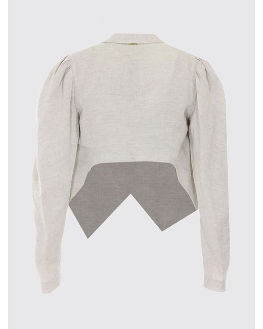Twinset Natural Linen Blend Cropped Blazer