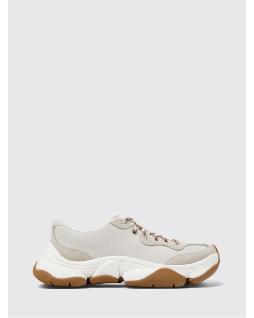 Camper White Karst 2 Leather And Suede Sneakers