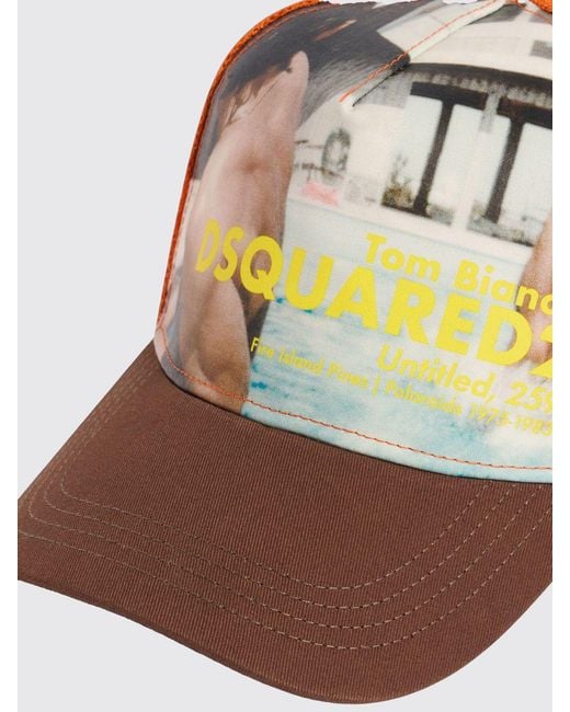 DSquared² Multicolor Graphic Print And Logo Polyester Baseball Cap for men