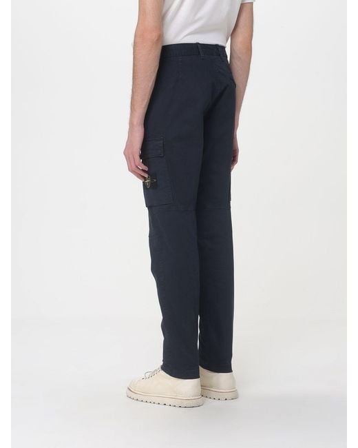 Stone Island Blue Cotton Cargo Trousers for men