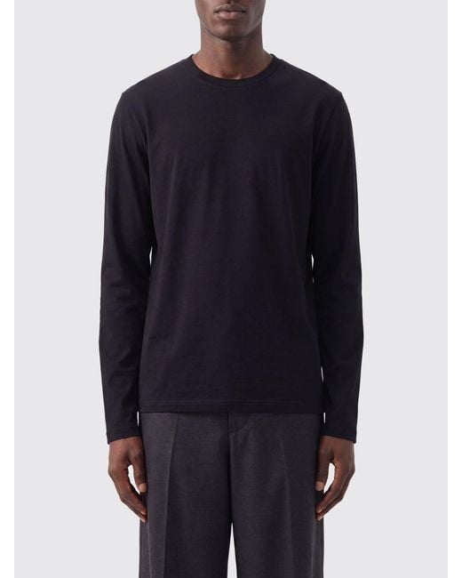 Jil Sander Blue Long-Sleeved Cotton T-Shirt With Crew Neck for men