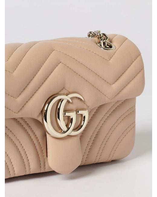 Borsa A Spalla Gg Marmont Piccola di Gucci in Natural