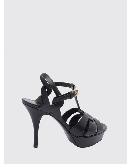 Saint Laurent Black Tribute Leather Sandals