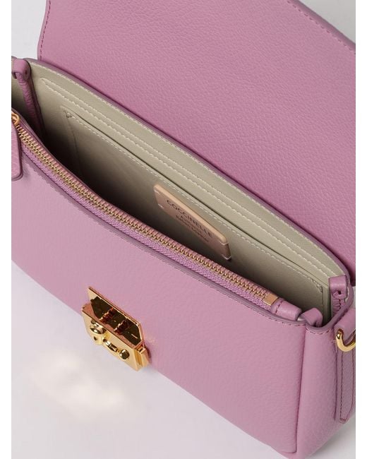 Coccinelle Pink C-Me Lock Medium Grained Leather Bag