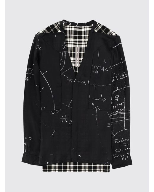 Rick Owens Black Printed Cotton Blend Shirt for men