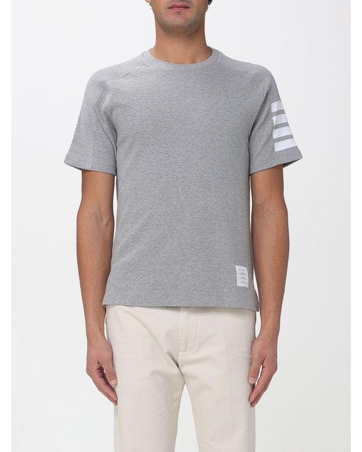 Thom Browne Gray 4-Bar Cotton T-Shirt for men