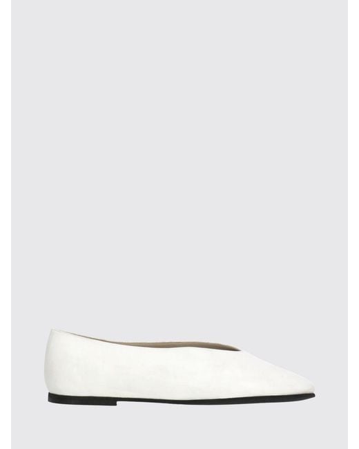 Poeve White Leather Ballerina