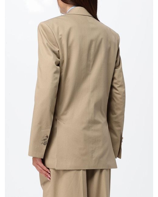 AMI Natural Single-Breasted Cotton Blazer With Lapels And Flap Pockets