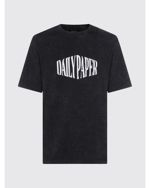 Daily Paper Black Cotton Crew Neck Pullover With Logo for men