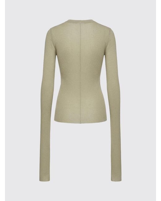 Rick Owens Natural Viscose And Silk Knit Top