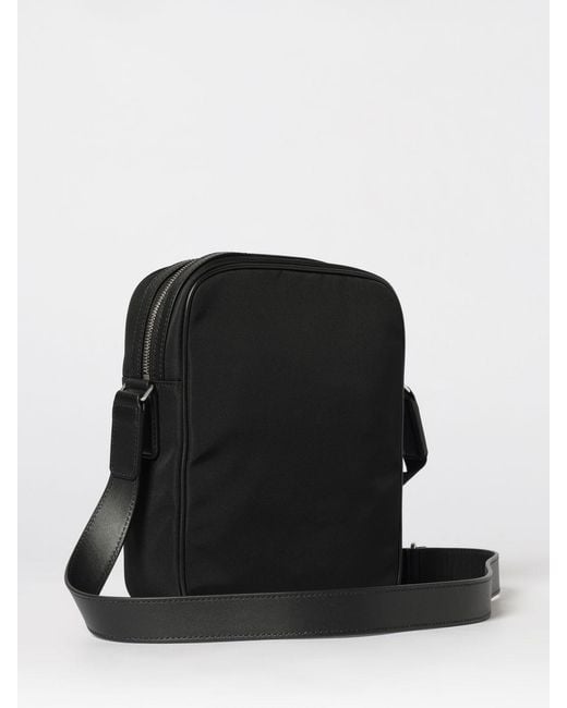 Bally Black Logo Canvas Messenger Shoulder Bag for men
