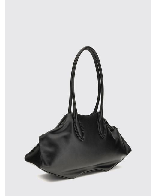 McQueen Black Calf Leather Shoulder Bag