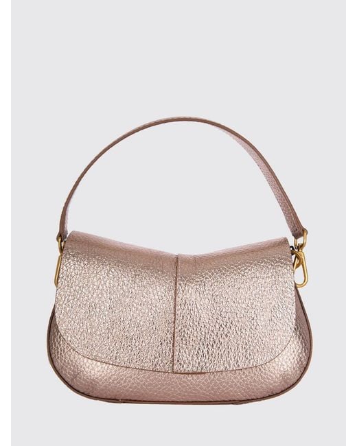 Gianni Chiarini Pink Helena Round Bs Grained Leather Bag