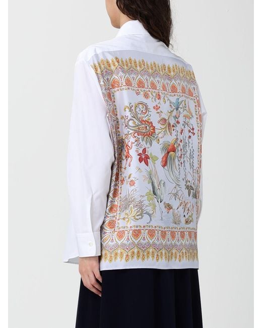 Etro White Cotton Shirt With Paisley Print