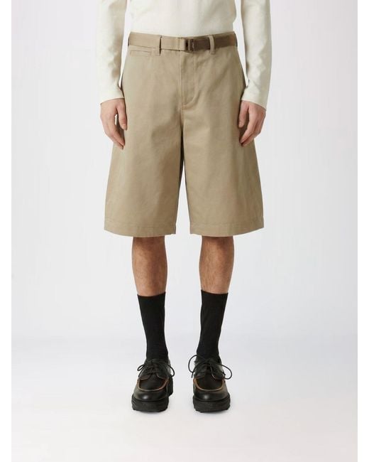 Sacai Natural Cotton Shorts for men