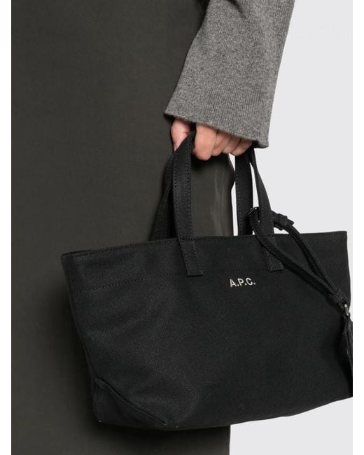 A.P.C. Black Le Drummer Cotton Canvas Bag