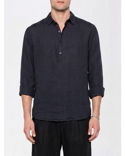 Barena Blue Pavan Linen Shirt for men