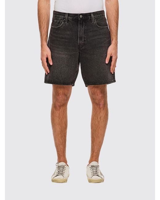 Levi's Black Cotton Denim Shorts for men