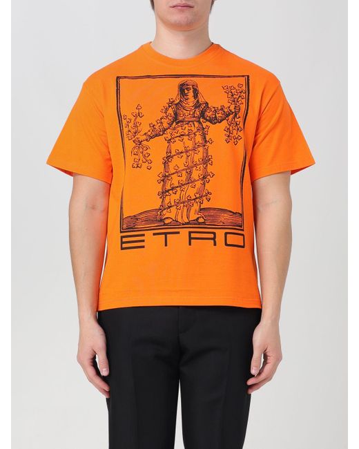 Etro Orange T-shirt for men