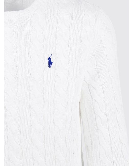 Polo Ralph Lauren White Cotton Tricot Crewneck Pullover for men