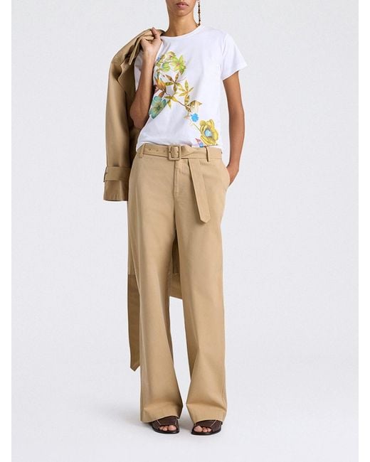 Momoní White MomonÌ Floral Cotton T-Shirts