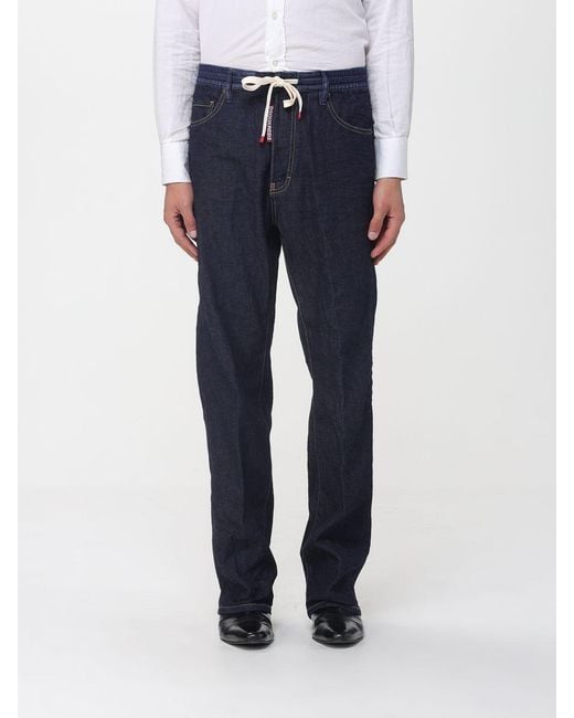 DSquared² Blue Straight Jeans With Drawstring for men