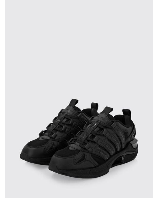 Philipp Plein Black Leather And Mesh Sneakers for men