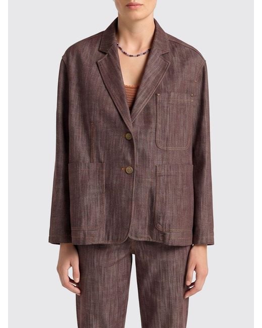 Momoní Brown MomonÌ Single-Breasted Cotton Blazer