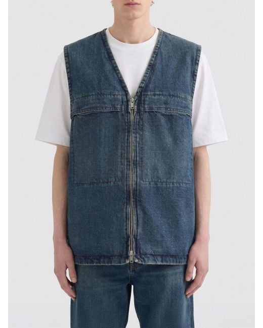 Jil Sander Blue Denim Vest for men