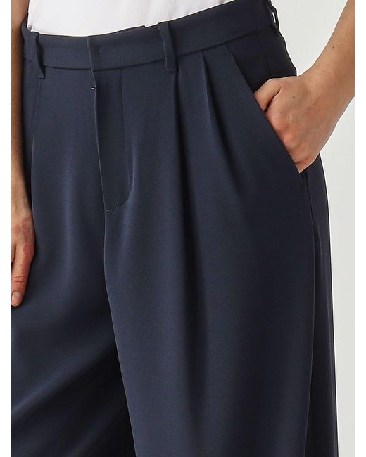 Max Mara Blue Crêpe Wide-Leg Trousers Max Mara
