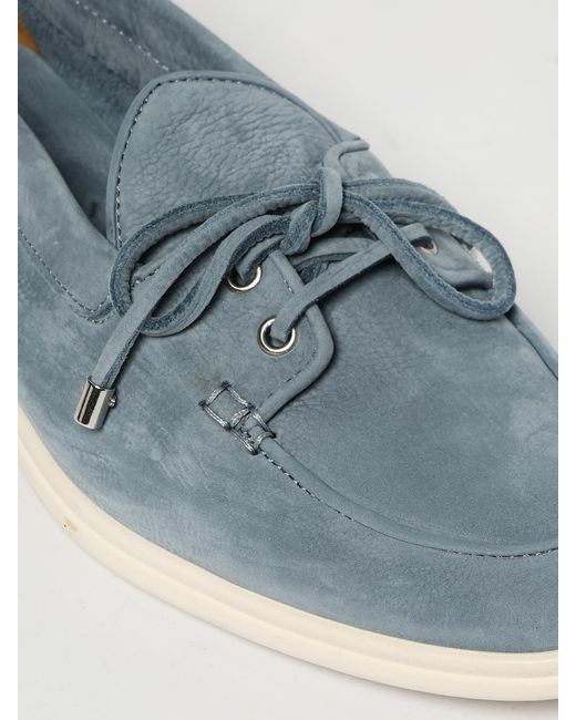 Edhen Milano Blue Nubuck Boat Loafers Edhén Milano for men