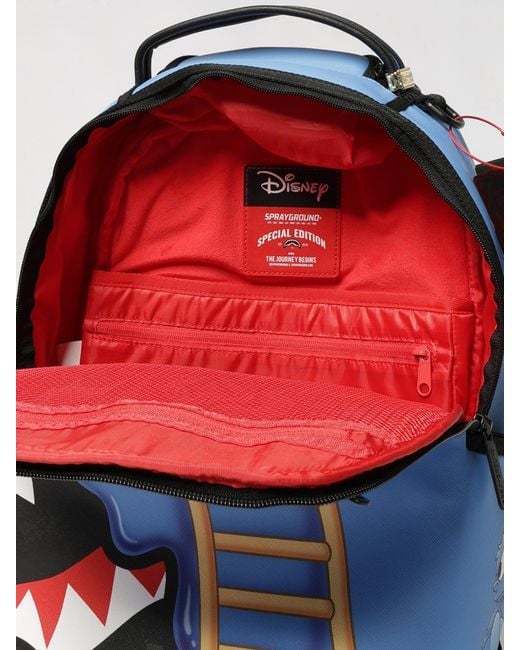 Sprayground Blue Disney Mickey Painting Donald Print Backpack With Shark Logo for men