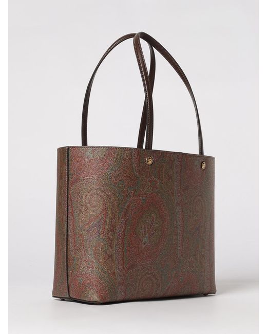 Etro Brown Essential Paisley Print Coated Cotton Bag