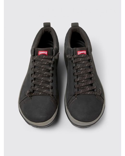 Camper Black Peu Pista Gm Nubuck Ankle Boots for men