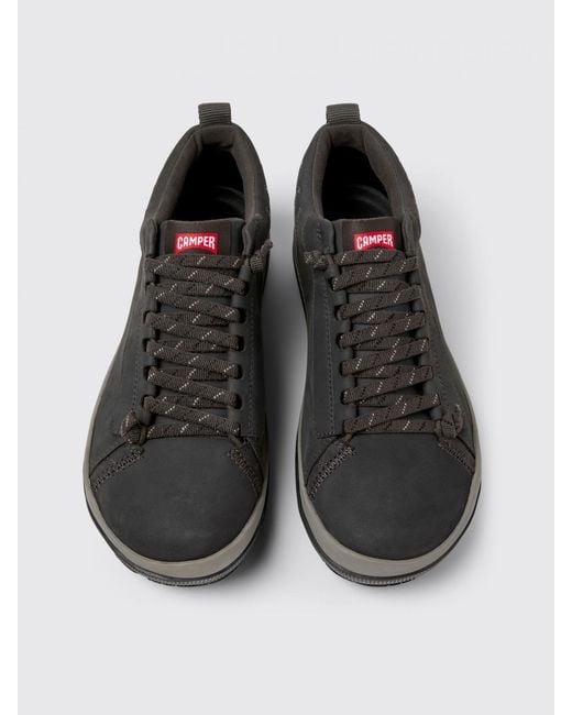 Camper Black Peu Pista Gm Nubuck Ankle Boots for men
