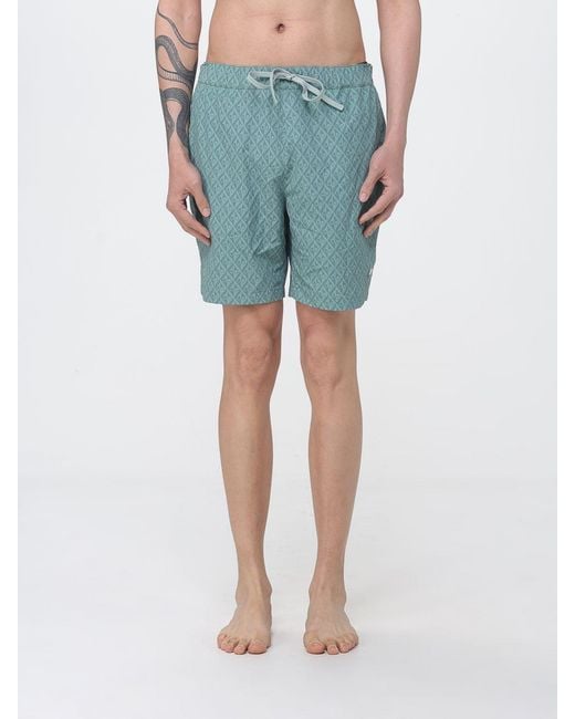 Moose Knuckles Blue Nylon Swimsuit With Logo for men
