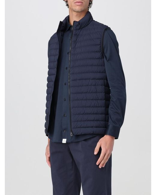 Peuterey Blue Quilted Nylon Vest for men