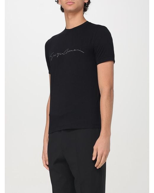 Giorgio Armani Black Cotton T-Shirt for men