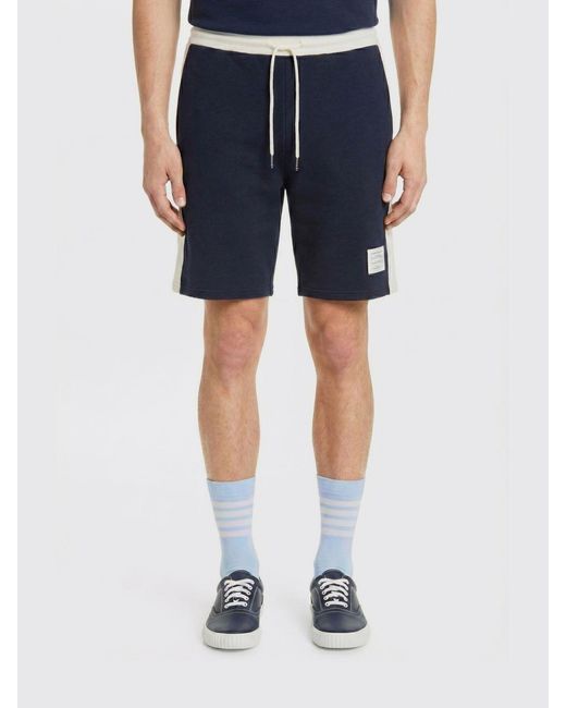 Thom Browne Blue Cotton Jogging Shorts for men