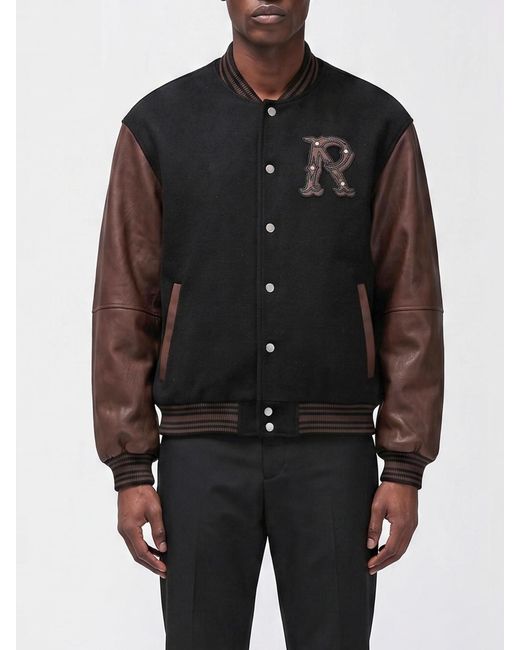 Represent Black Wool Bomber Jacket With Logo for men