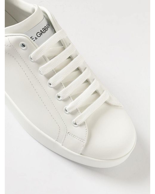 Dolce & Gabbana White Dolce &Amp Gabbana Portofino Leather Sneakers for men