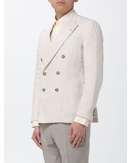 Manuel Ritz Gray Single-Breasted Linen Blazer for men