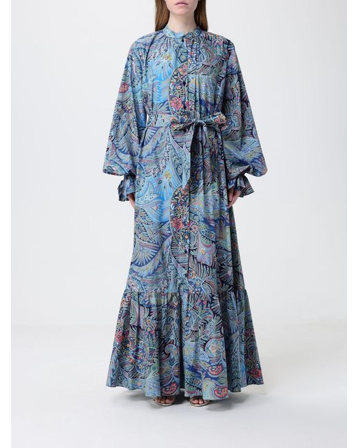 Etro Blue Stretch Cotton Shirtdress