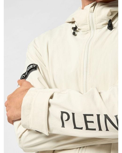 Philipp Plein Natural Hooded Windbreaker for men